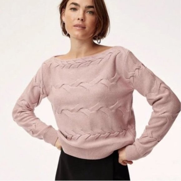 Aritzia Sweaters - ❗️SOLD❗️Aritzia Babaton Dusty Rose Knit Braided Luc Sweater Size S